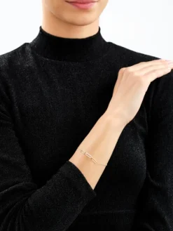 Złota bransoletka z masą perłową - paper clip