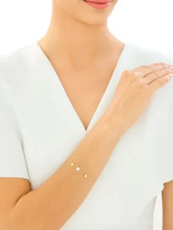 Złota bransoletka z masą perłową - koła