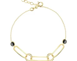 Złota bransoletka z onyksami