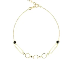 Złota bransoletka z onyksami