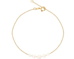 Złota bransoletka z perłami, ankier