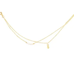 Złota bransoletka z perłami, ankier - nieskończoność