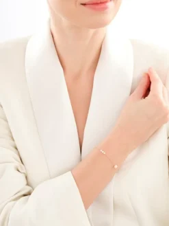 Złota bransoletka z perłami, ankier