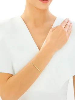 Złota bransoletka z perłami - kulki