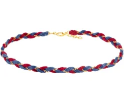 Złota bransoletka z włóknem