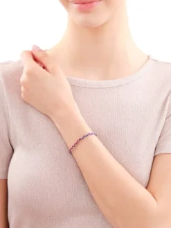 Złota bransoletka z włóknem