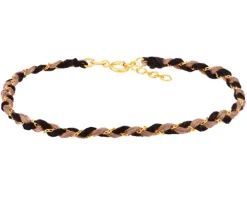 Złota bransoletka z włóknem