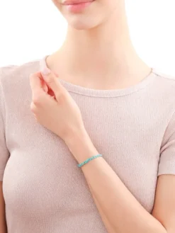 Złota bransoletka z włóknem