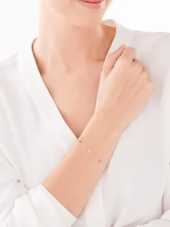 Złota bransoletka ze szkłem,  ankier - gwiazdy