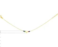 Złota bransoletka ze szkłem, ankier - serce