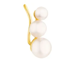 Złota nausznica z perłami