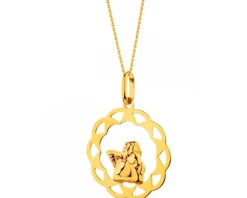 Złota zawieszka - aniołek