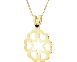 Złota zawieszka - gwiazda, serca