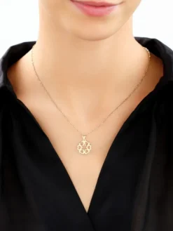 Złota zawieszka - gwiazda, serca