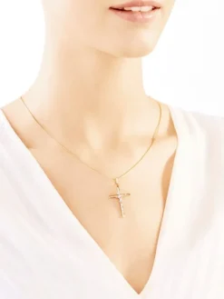 Złota zawieszka - krzyż