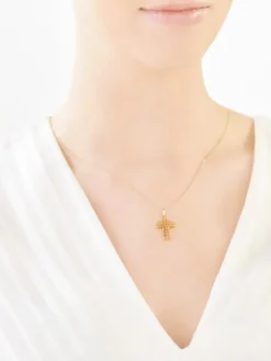 Złota zawieszka - krzyż