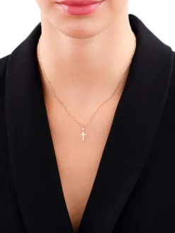 Złota zawieszka - krzyż