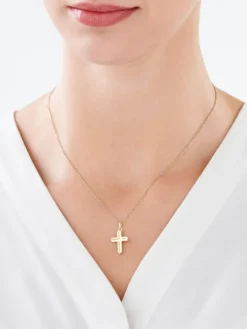 Złota zawieszka - krzyż