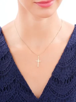 Złota zawieszka - krzyż