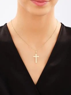 Złota zawieszka - krzyż