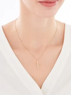 Złota zawieszka - krzyż