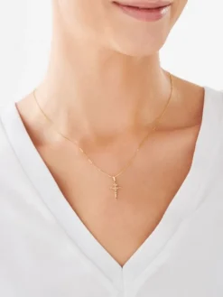 Złota zawieszka - krzyż