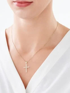 Złota zawieszka - krzyż