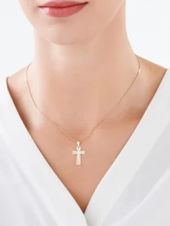 Złota zawieszka - krzyż