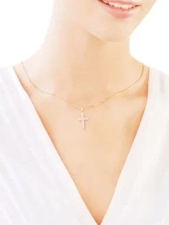 Złota zawieszka - krzyż