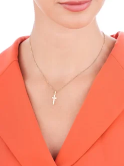 Złota zawieszka - krzyż