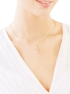 Złota zawieszka - krzyż