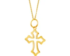 Złota zawieszka - krzyż