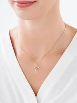 Złota zawieszka - krzyż