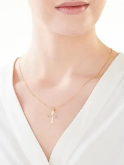 Złota zawieszka - krzyż