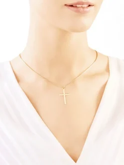 Złota zawieszka - krzyż