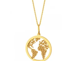 Złota zawieszka - kula ziemska