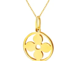 Złota zawieszka - kwiat