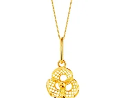 Złota zawieszka - kwiat