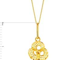 Złota zawieszka - kwiat