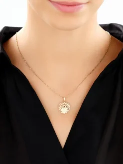 Złota zawieszka - kwiat lotosu