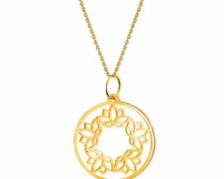 Złota zawieszka - kwiaty lotosu