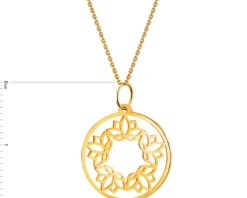 Złota zawieszka - kwiaty lotosu