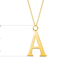 Złota zawieszka - litera A