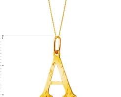 Złota zawieszka - litera A