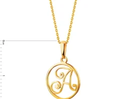 Złota zawieszka - litera A