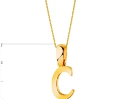 Złota zawieszka - litera C
