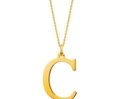 Złota zawieszka - litera C