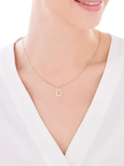 Złota zawieszka - litera D