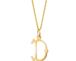 Złota zawieszka - litera D