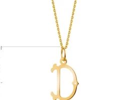 Złota zawieszka - litera D